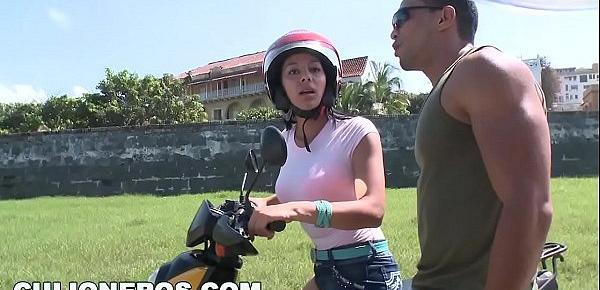  CULIONEROS - We Find Latin Babe Juliana On A Scooter And Bring Her Home